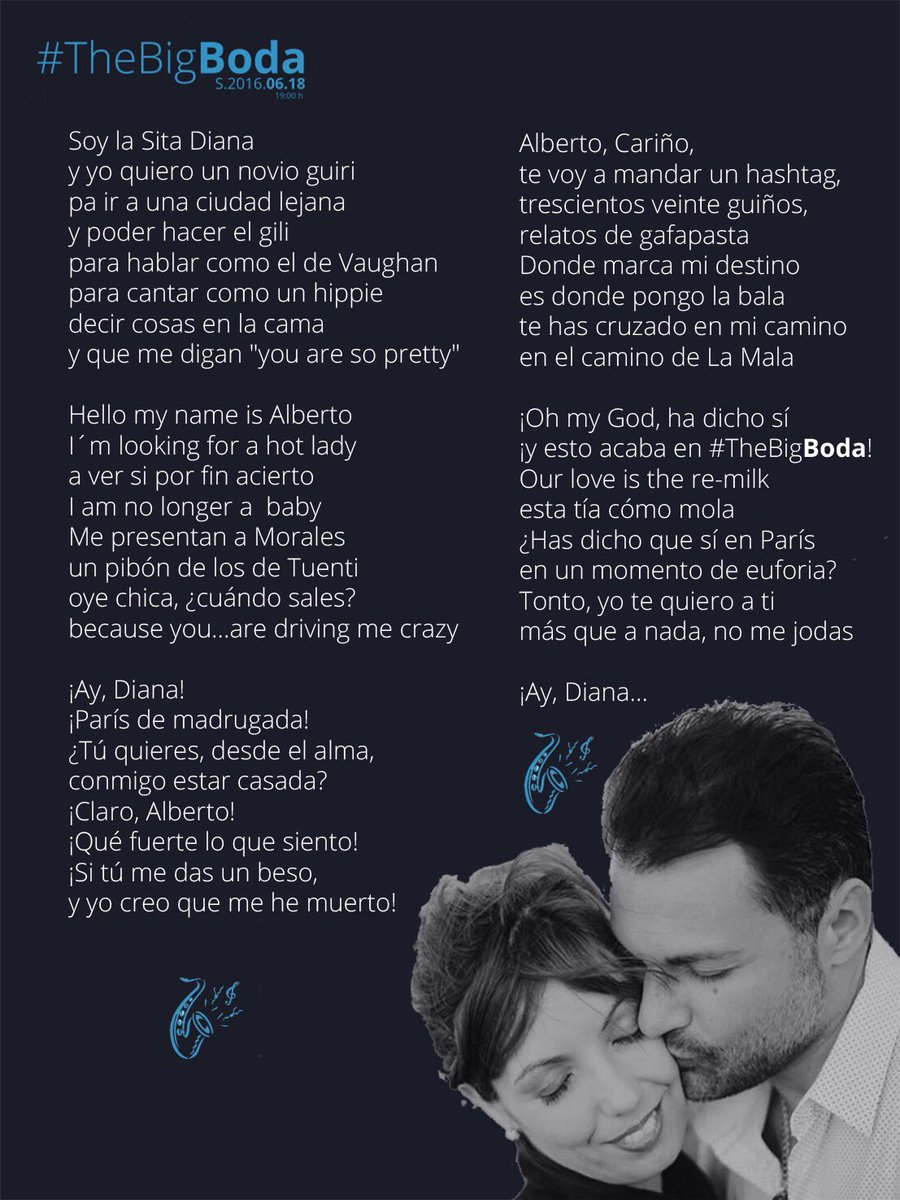 LittleJon's tweet photo. Para vosotros, pareja #TheBigBoda https://t.co/sBszJPyIaW