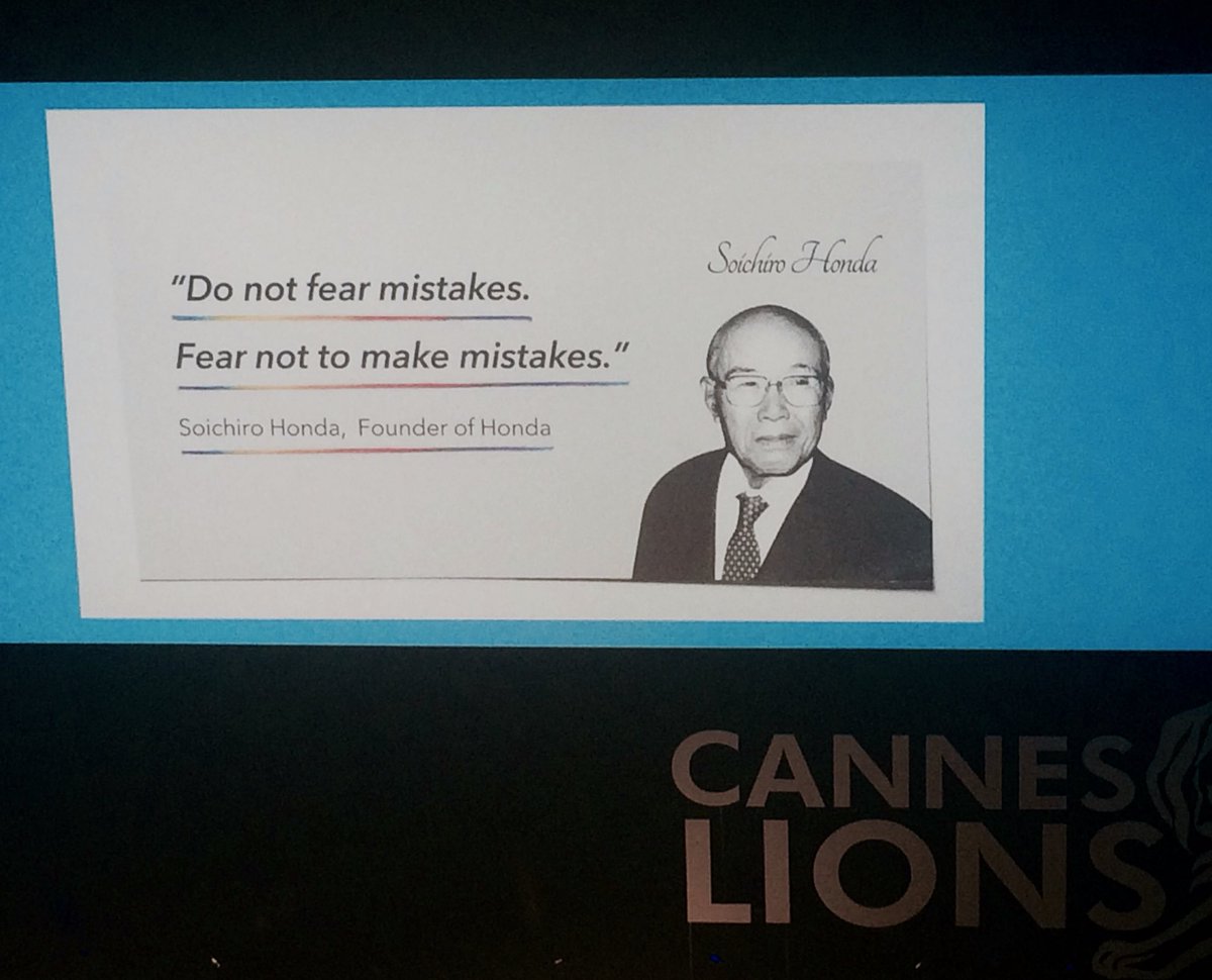 _madeintech's tweet photo. "Do not fear mistakes..." - A founder's quote #motivation #madeintech #canneslions https://t.co/xlOoM0aszl