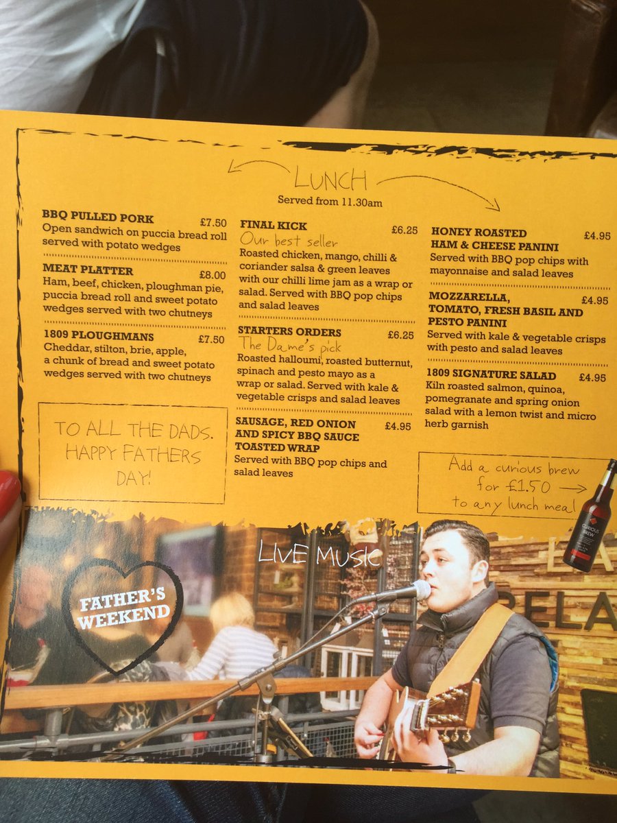 Loubushell's tweet photo. Loving the Father's Day menu @Cafe1809 @damekellyholmes @SambushellSam https://t.co/SWtVwKNv0L