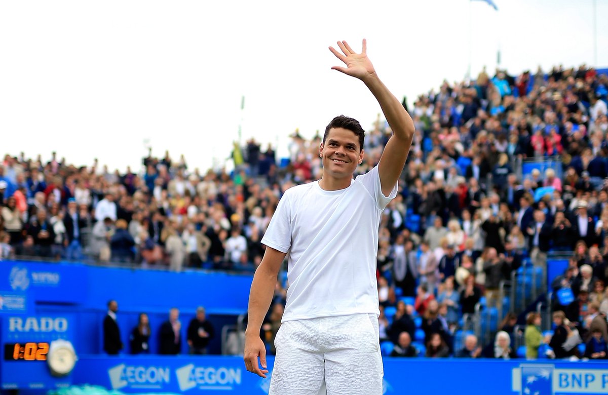 the_LTA's tweet image. "Hopefully we can have a re-match in a couple of Sunday's away! @milosraonic #AegonChampionships