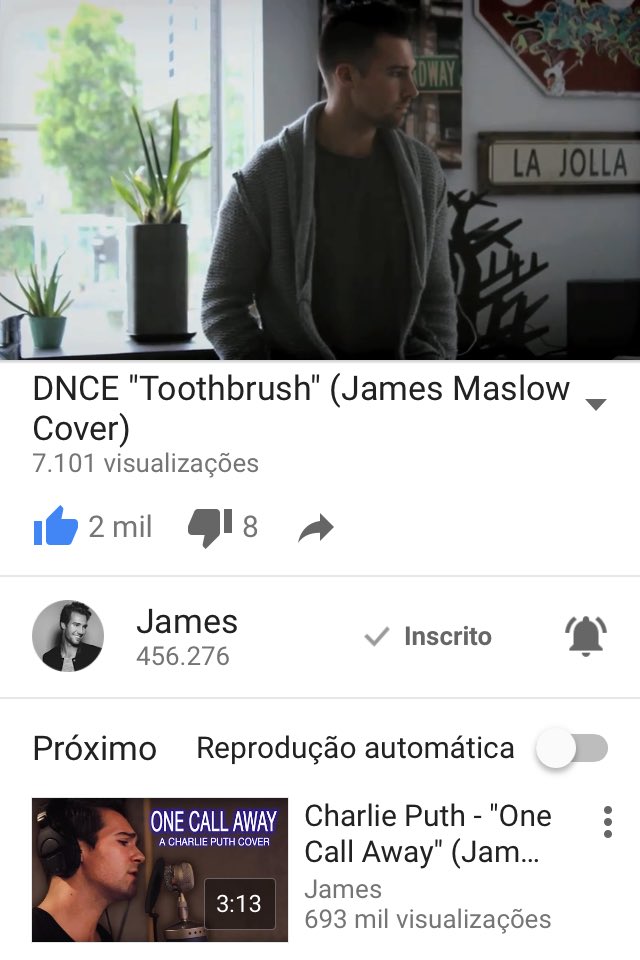 masloverss's tweet photo. #YOUTUBE | James postou seu cover de 'Toothbrush - DNCE' https://t.co/Fc2QvP0Wj9 https://t.co/OsjBAfXJqR