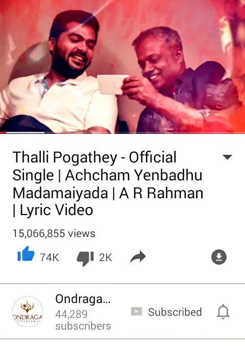 STR_360's tweet photo. #25daysofBlockbusterINA 

#ThanksTeamAYMforMagicalAlbum 

#15millionviewsforThalliPogathey

Happy @iam_str fans :) https://t.co/cpY7pNtxbv
