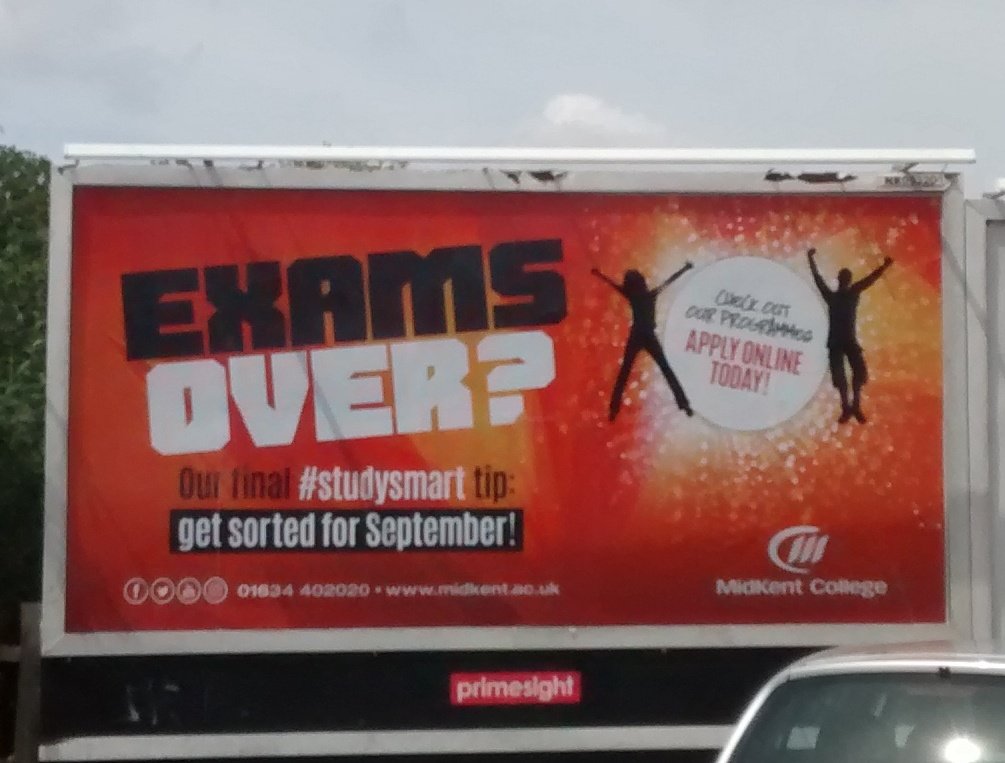 SteveJHyland's tweet photo. .@MidKentCollege great to see the new billboards #getsortedforseptember https://t.co/uVpxE2QlbH