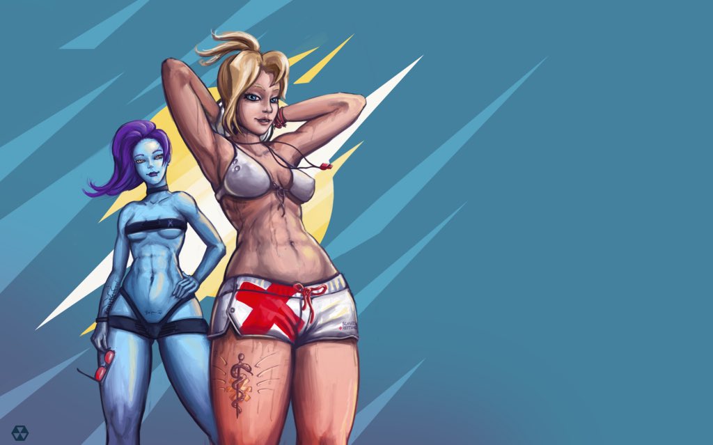 At the beach with Widowmaker. ❤