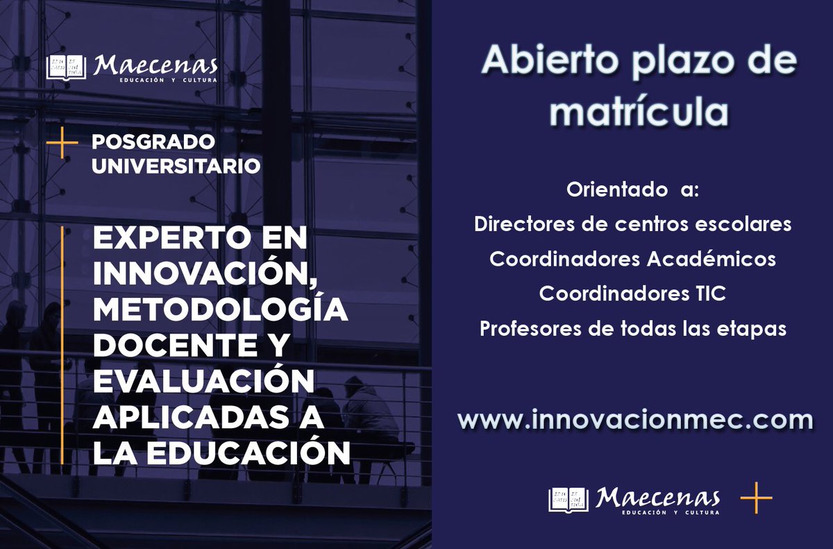 innovacionmec's tweet photo. Semipresencial. 14 temáticas de hoy para mañana. Experto en Innovación Educativa. Docente 2020. Just DO IT! https://t.co/GZJjBlTT6O