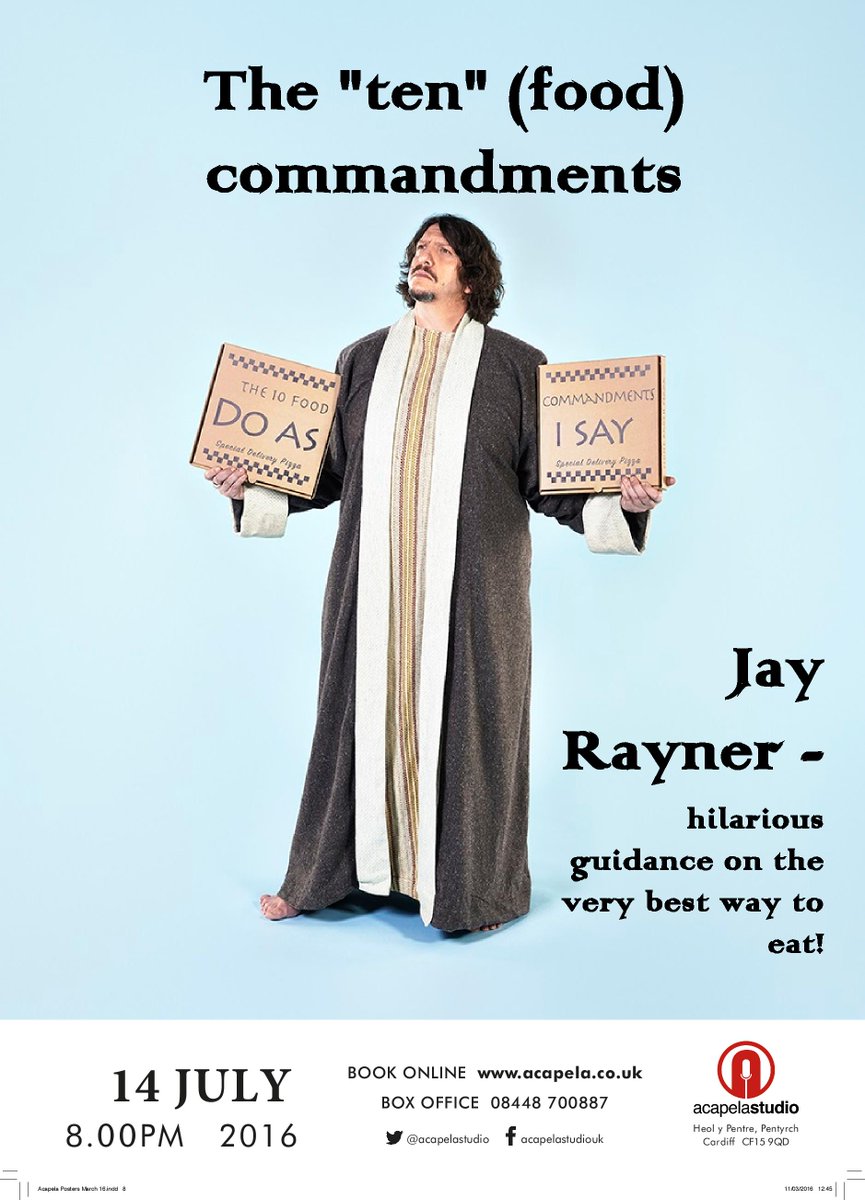 acapelastudio's tweet photo. @jayrayner1 hilarious @acapelastudio 14 July read @guardian  review https://t.co/B3MRvT531h #comedy #books #cardiff https://t.co/ynQ3QelNh0