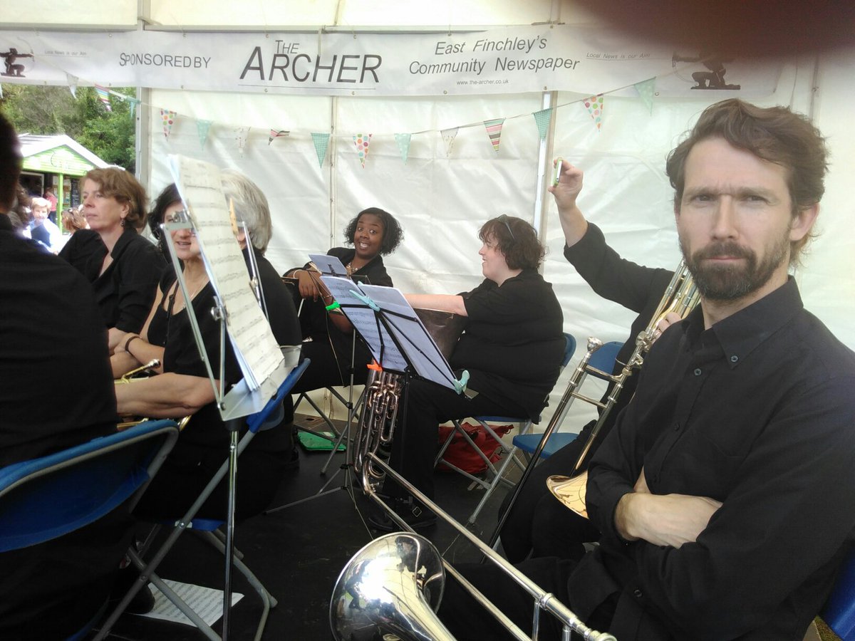 ktkinnear's tweet photo. View from the stage at the East Finchley festival @myEastFinchley with London Metropolitan Brass. #parptastic https://t.co/kwgrOIr17q