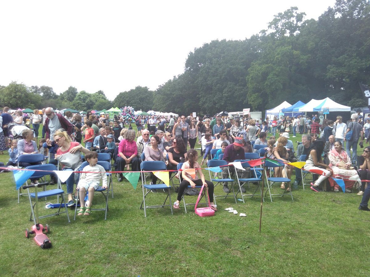 ktkinnear's tweet photo. View from the stage at the East Finchley festival @myEastFinchley with London Metropolitan Brass. #parptastic https://t.co/kwgrOIr17q