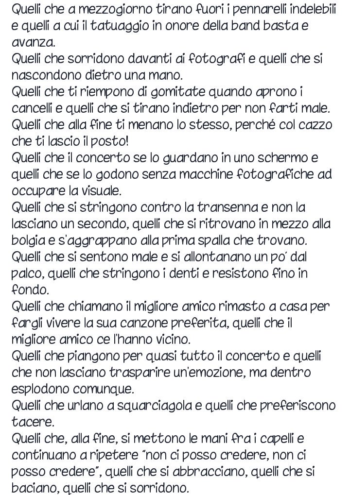wonderscal's tweet photo. PER CHIUNQUE SIA STATO AD UN CONCERTO.

Provate a leggere questo senza tremare, è impossibile. https://t.co/h7MbTgv2vV