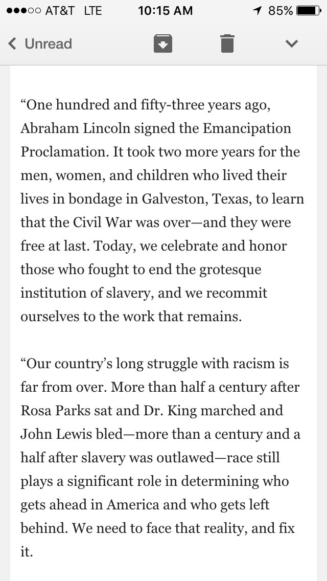 AdamParkhomenko's tweet photo. Hillary Clinton Statement on #Juneteenth https://t.co/erwHuXukl8
