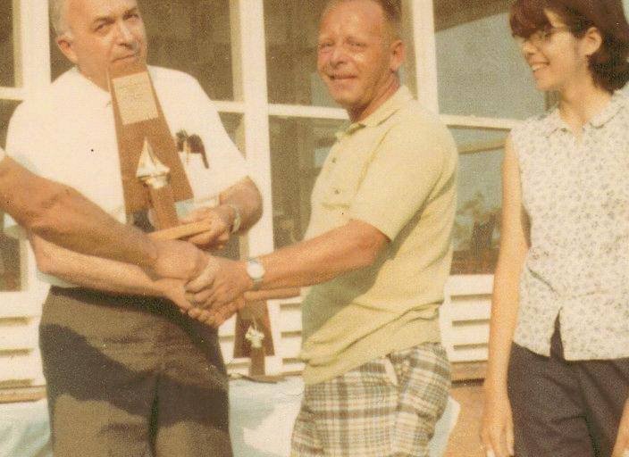 bookworm474's tweet photo. Repost b/c #FathersDay. Fave pic of my dad &amp; me. We'd just won the Memorial Day Regatta, #YFlyer fleet, #ISC. https://t.co/9rNJ3iWGE4
