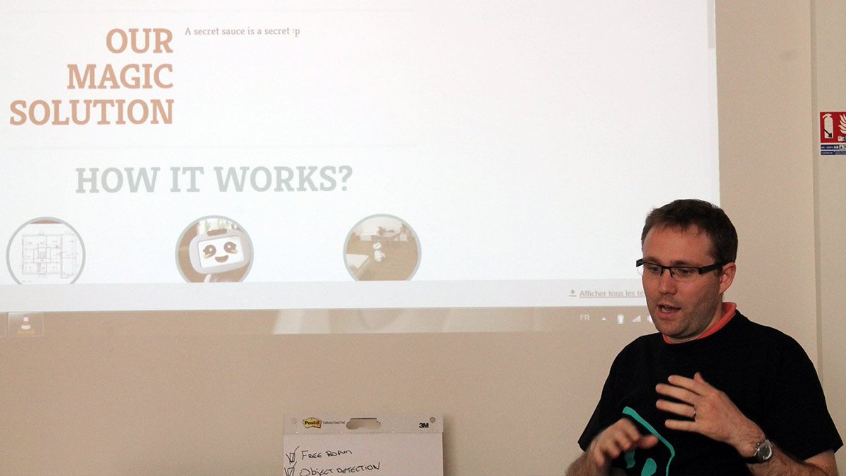 adoptbuddy's tweet photo. #HackYourBuddy The teams present their applications that will be shown on Buddy or the 3D simulator. https://t.co/XRN3l5sT2I
