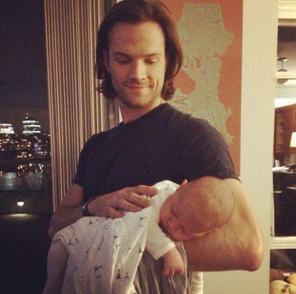 "Happy Father's Day to this big cutie holding the little cutie"