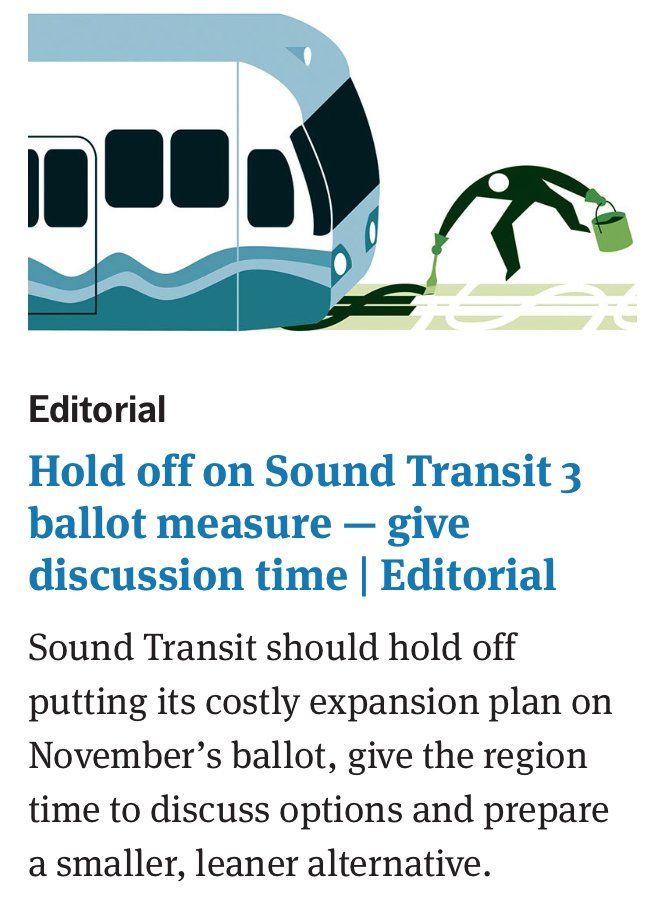 saveourtrail's tweet photo. Who will stand up to Sound Transit? The Seattle Times Editorial Board! https://t.co/CmvVlARKHd  @SeaTransitBlog https://t.co/gkukhEn1bm