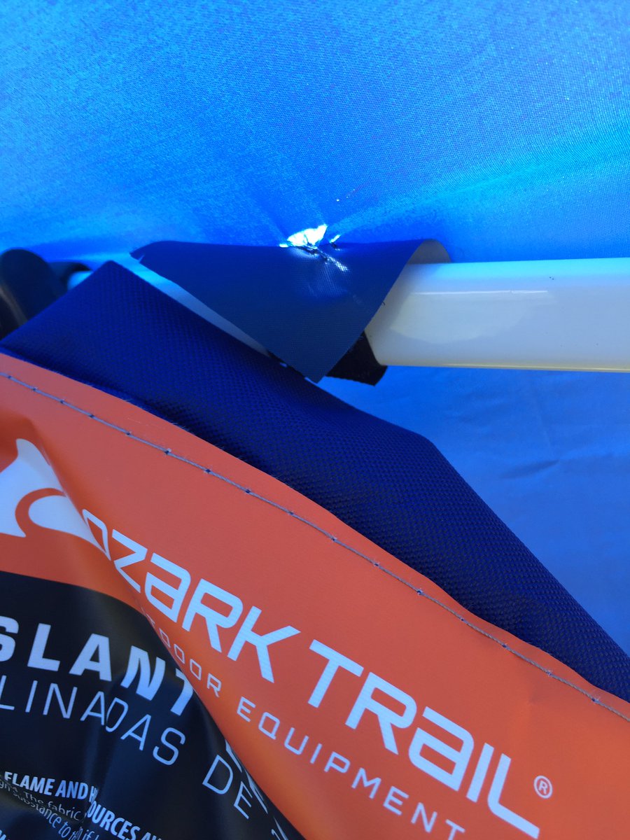 brokenbug's tweet image. Just bought an Ozark Trail canopy from @Walmart and it came smashed in the box and pre ripped.