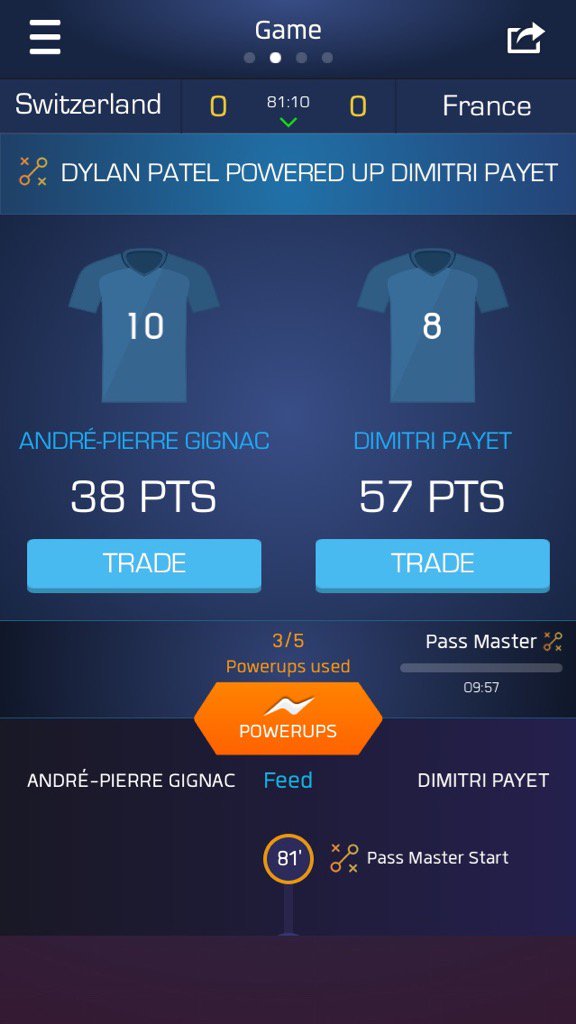 iDylanFUT's tweet photo. Just used my Pass Master on Dimitri Payet on @ultimatefanlive for #SUI vs #FRA https://t.co/ZSI4wCYLJV https://t.co/Oc0k179x7M