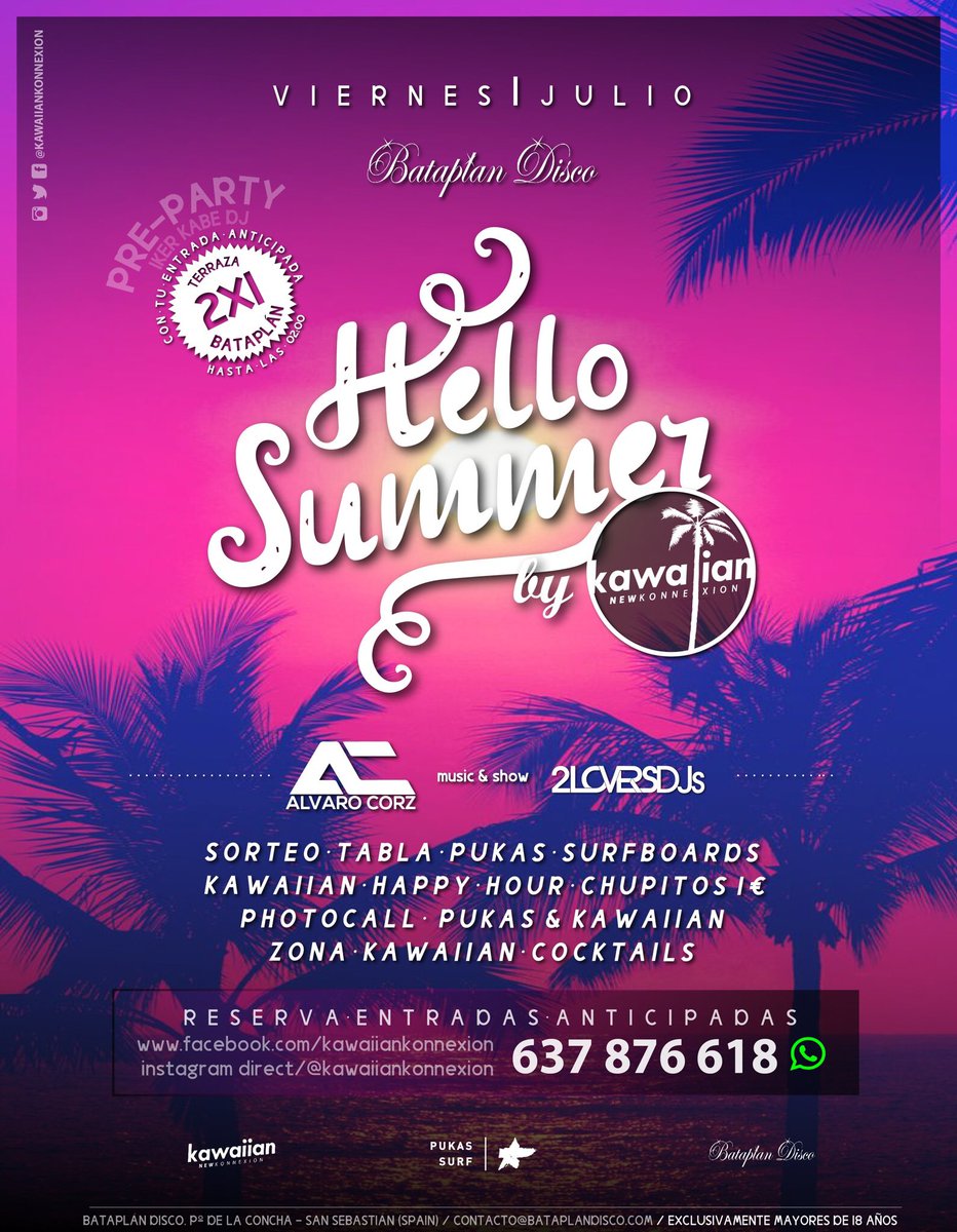 KKONNEXION's tweet photo. Llega el verano, llega #kawaiiankonnexion!! 1 de Julio // bataplan disco!! Abrimos reserva de entradas!! https://t.co/WY3LFBN2oT