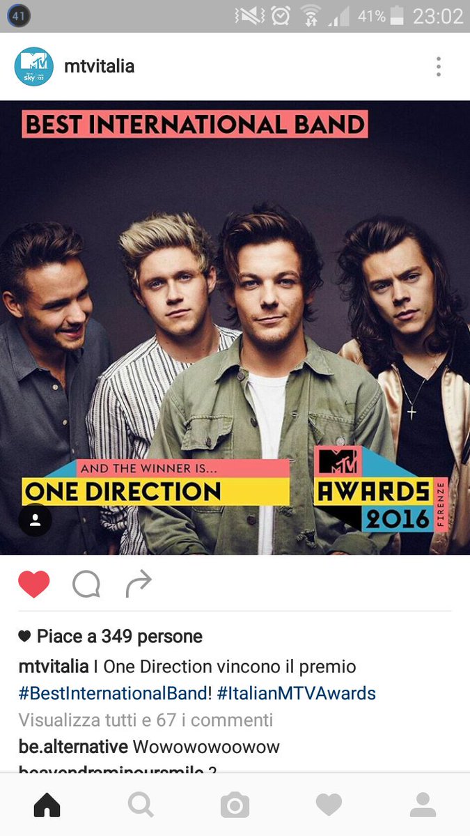 AllAbout1DItaly's tweet photo. @onedirection won #BestInternationalBand #ItalianMTVAwards 💪💕-S. https://t.co/TwwbcS9Z0l
