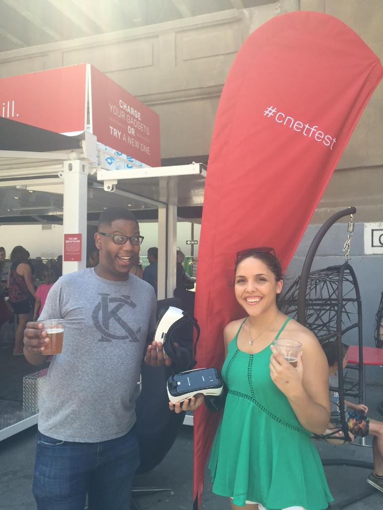 CNET's tweet photo. .@megpal57 and @justcallmebazz visit #CNETfest at Boulevardia. Out in Kansas City? Join us https://t.co/BGoPPlta8U https://t.co/0AxyBFzSY4