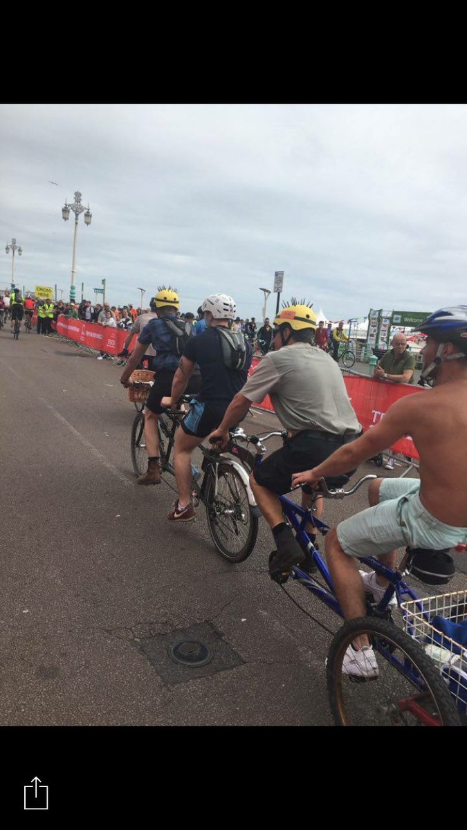connorsmith12's tweet photo. @TheBHF we made it 54 miles on our 4 person tandem #l2b #LondonToBrighton #britishheartfoundatiom https://t.co/wZYczwpYdd