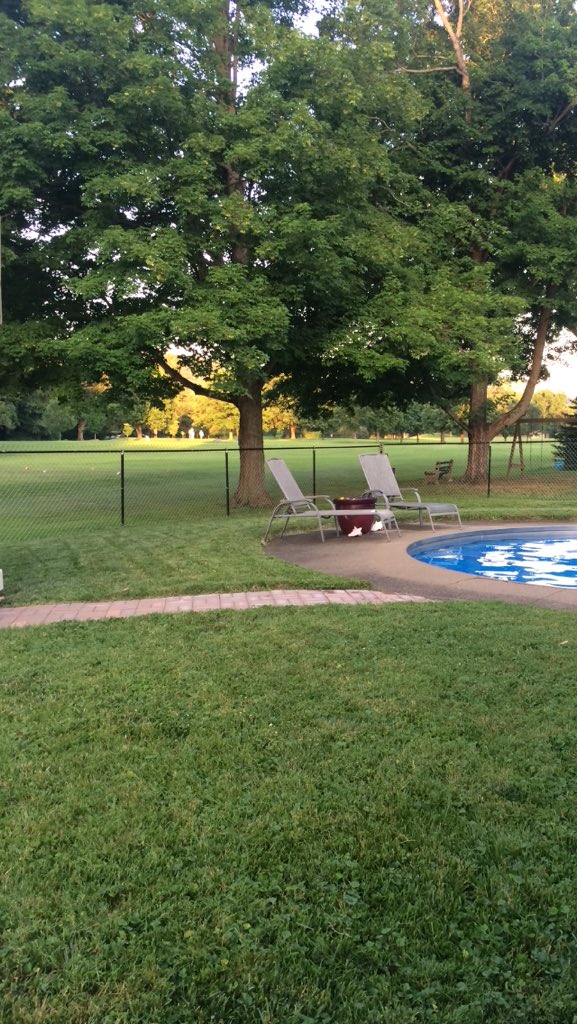 angeo423's tweet photo. @wivesofturf yes! Watching poolside and teeside. Expecting a few people to watch over the fence. #backyardcourse https://t.co/bpytBXaYut