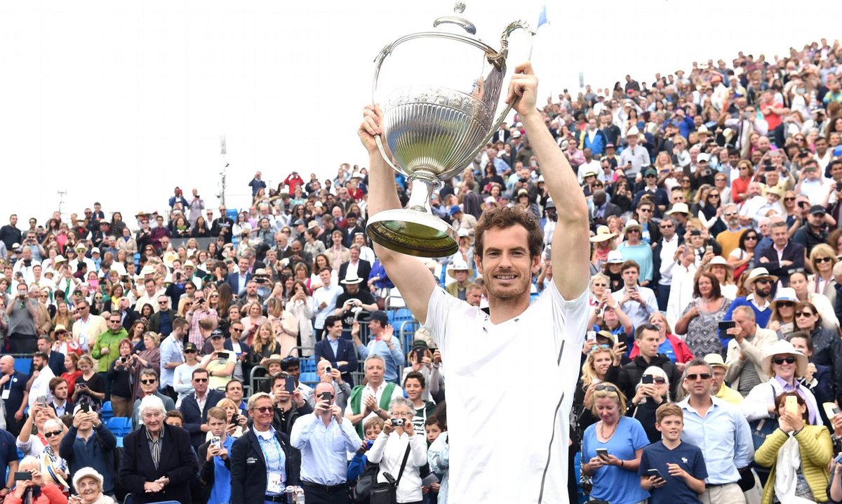 guardian_sport's tweet image. Andy Murray beats Milos Raonic to claim record fifth Queen’s Club crown gu.com/p/4mxbc/stw By @kevinmitchell50