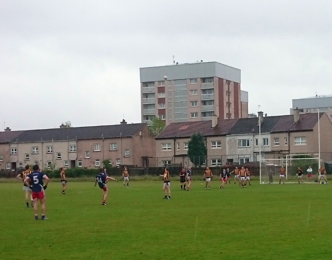 FeargalDalton's tweet photo. .@officialgaa match in Glasgow; @ScotlandGAA win 1-9 to 1-7! Weird seeing Kilkenny play football &amp; not #hurling :-) https://t.co/bNBTK9hQit