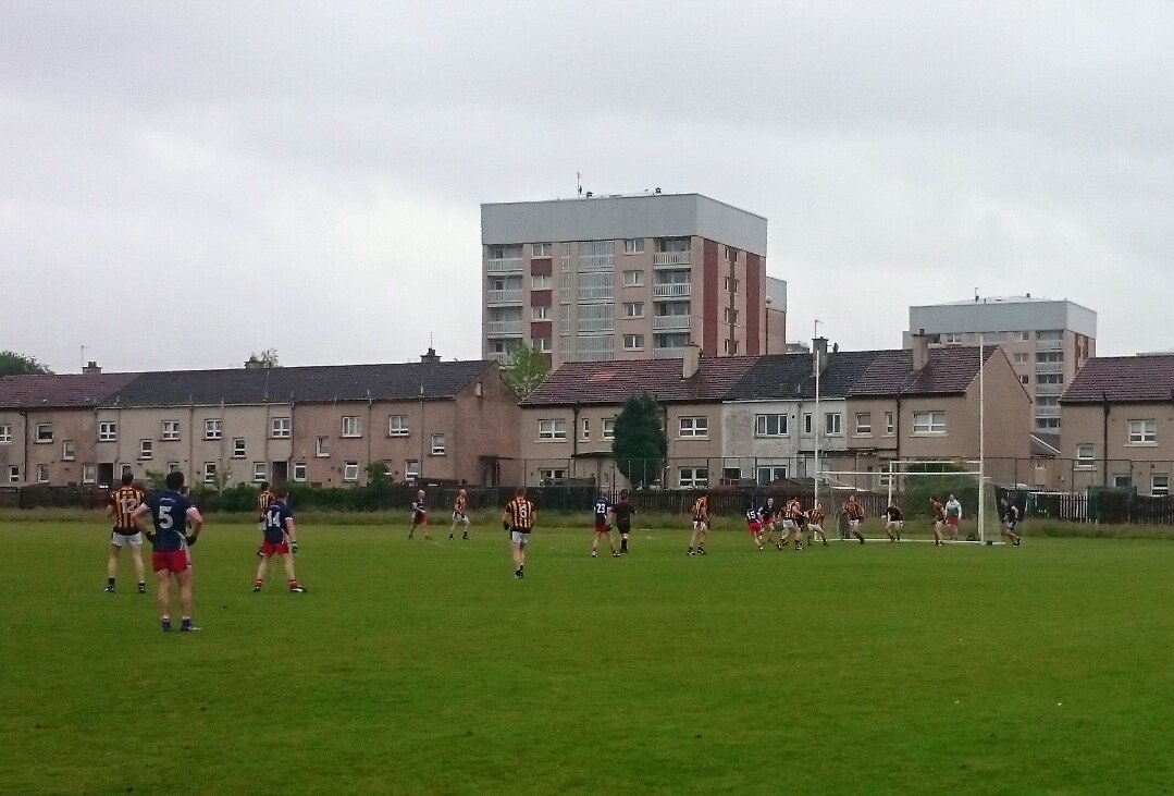 FeargalDalton's tweet photo. .@officialgaa match in Glasgow; @ScotlandGAA win 1-9 to 1-7! Weird seeing Kilkenny play football &amp; not #hurling :-) https://t.co/bNBTK9hQit