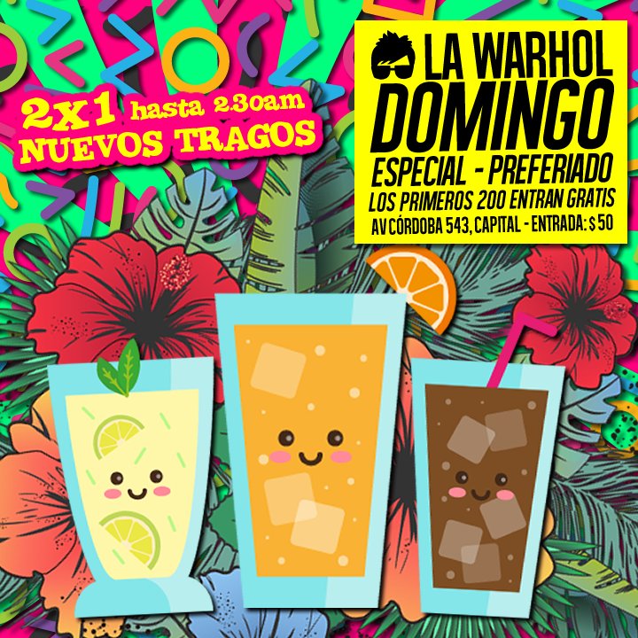 LaWarhol's tweet photo. HOY 🌈 #LaWarhol es FIESTA en PreFeriado! 🎉✨👯 DOMINGO es Edición Especial 👽 #BarraPromo 🍻🍸💞👄 https://t.co/SDUDZzdxYW https://t.co/stkgP3y0ap