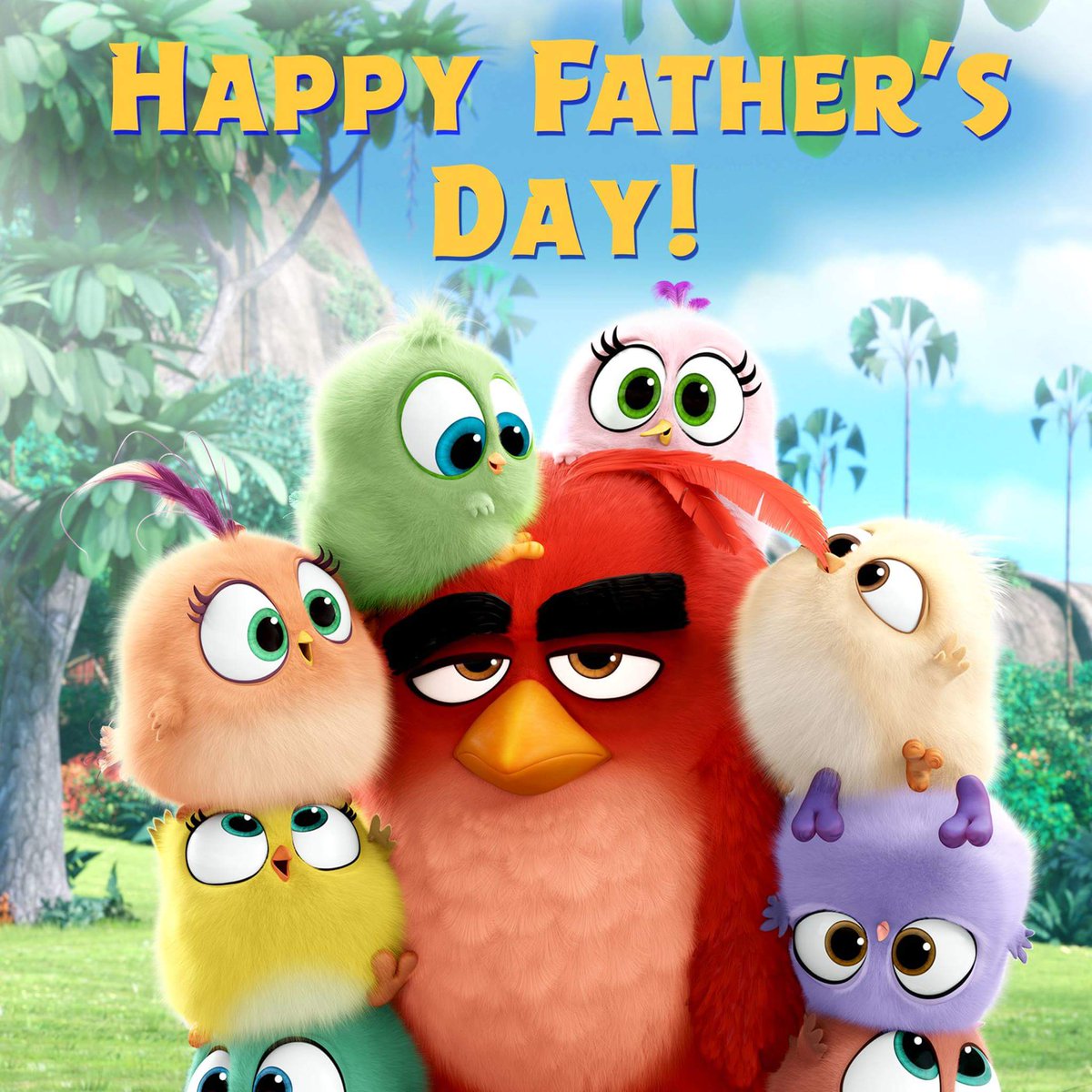 AngryBirdMovie's tweet photo. Happy #FathersDay from Red and the Hatchlings! #AngryBirdsMovie https://t.co/NEX91IqPEl
