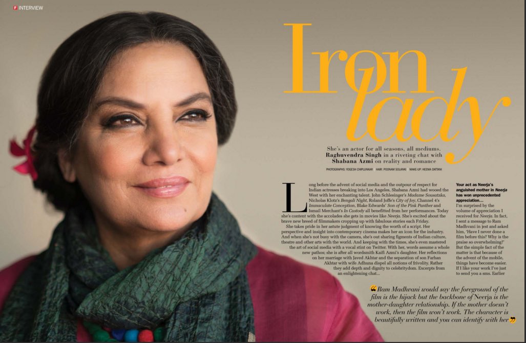Heema_dattani's tweet photo. So So honoured to have worked with this legend @AzmiShabana @filmfare 
Makeup credits: @Heema_dattani https://t.co/SsdXyf2VTo