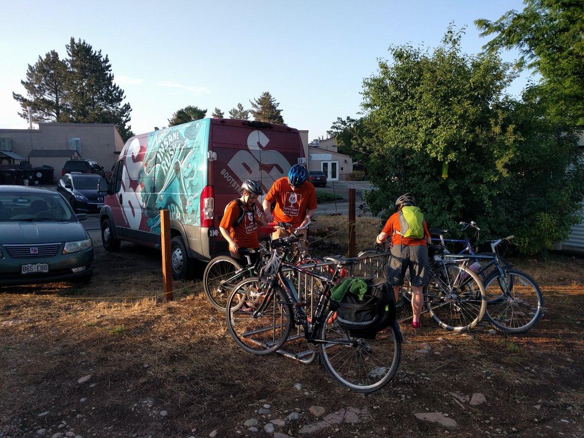 BoulderAleTrail's tweet photo. Thanks to the riders who did the final Friday-after-work ride-to-beer. Got to Bootstrap JUUST before the rain. https://t.co/CLAhglFweW