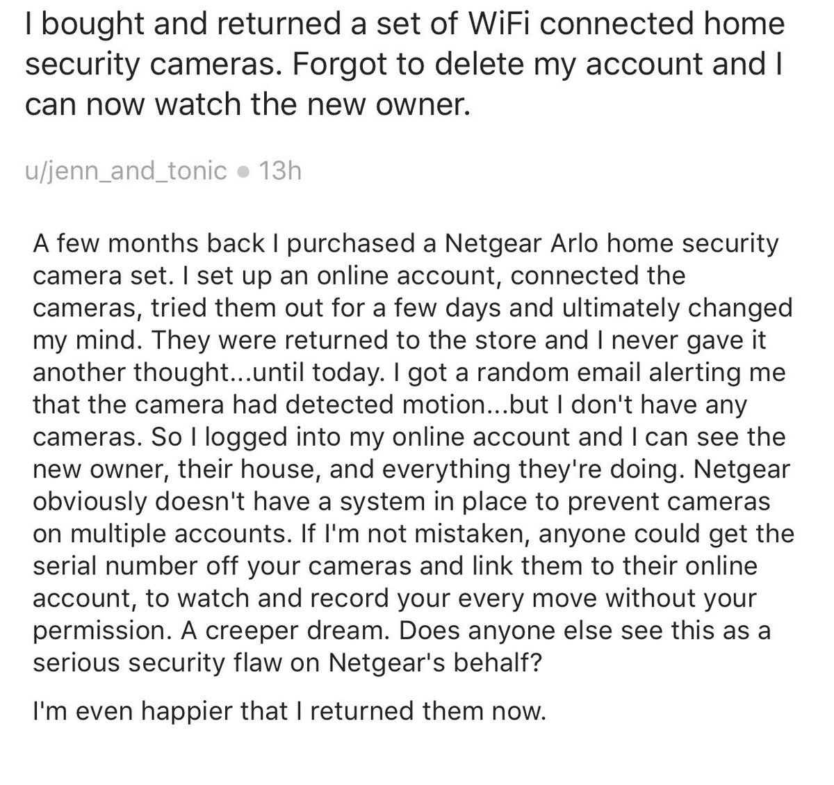 internetofshit's tweet photo. When you buy a camera, return it, then find yourself looking in someone else's home  https://t.co/C10B049okR https://t.co/GzI0W5vXf2