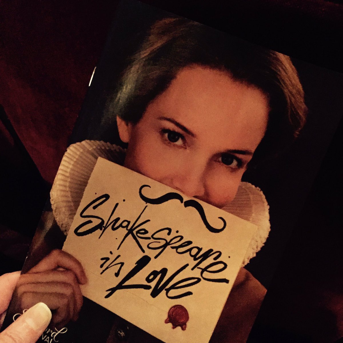 With @TamsinCobb ready to watch this! Excited! <a href="/stratfest/">Stratford Festival</a> #sfshakespeareinlove