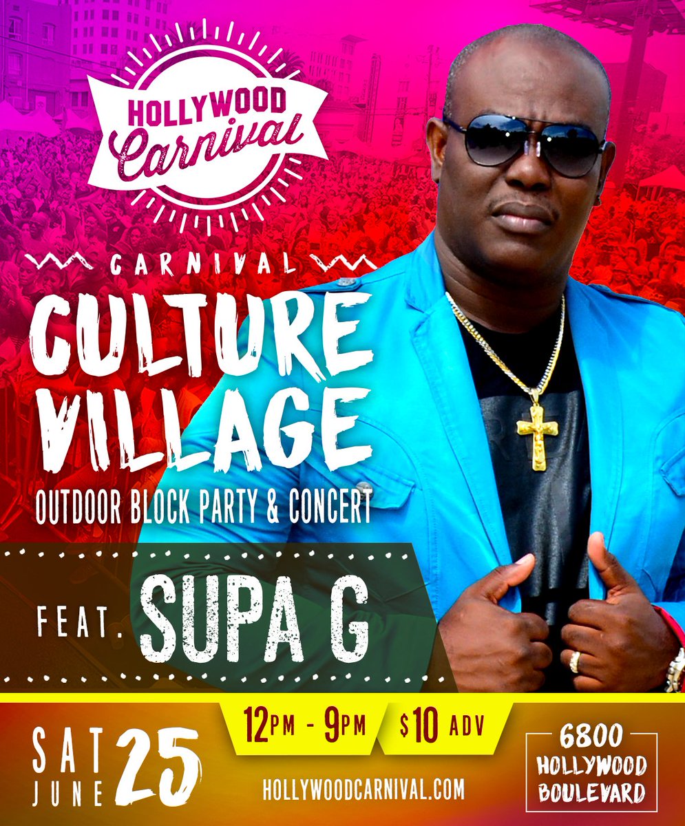 We welcome #SupaG to the #CultureVillage this Sat. June 25th. For more info &amp; tickets: ow.ly/z9VA301ocBc.