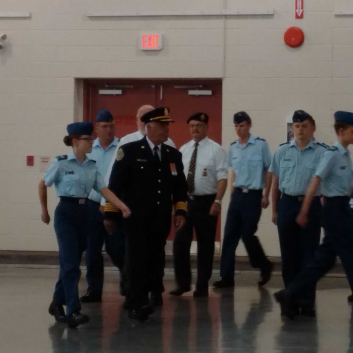 bthomasto's tweet photo. Proud moment for 99 Lynx Sdn. Ceremonial review as Chief Dominelli Inspects the flights #GreatChief @OrilliaFire https://t.co/Nge7uDq2D2