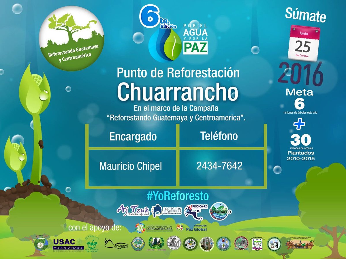 fundaecoguate's tweet photo. #ecotuiter@s Únanse a la reforestación más grande de Guatemala y C.A.! Meta 6 millones de árboles! #YoReforesto #RT https://t.co/BNnu8uQ2hH