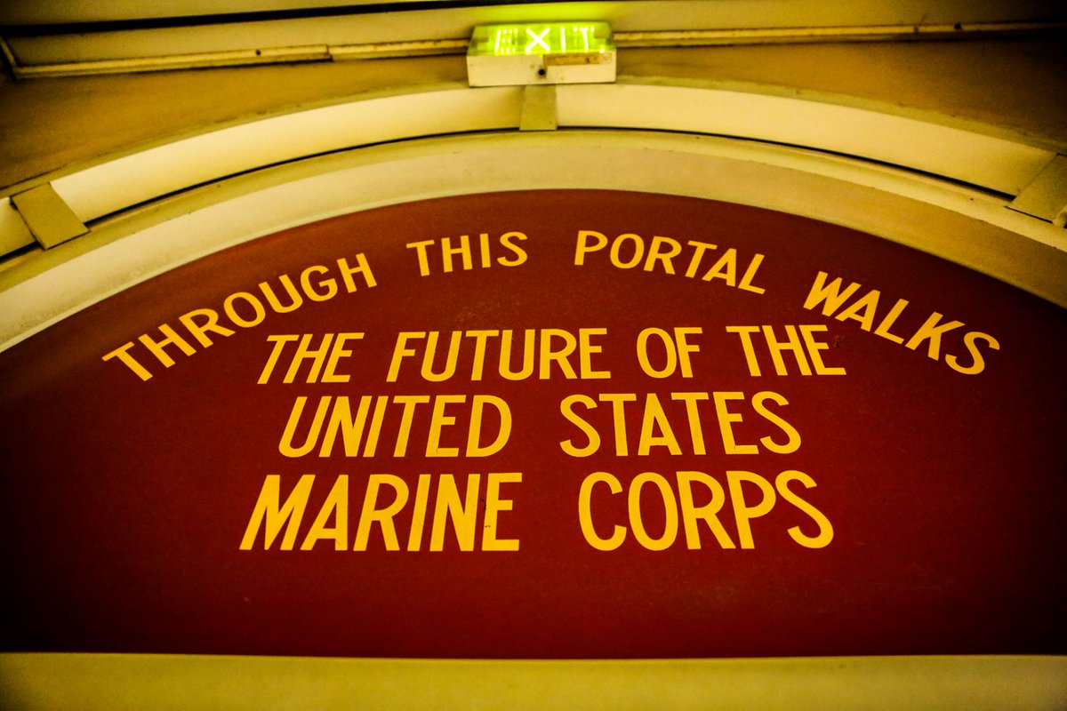 USMarineCorps's tweet photo. Walking through the doors means a commitment to the legacy of all the Marines who passed through before you. https://t.co/KSmcpyCFtF