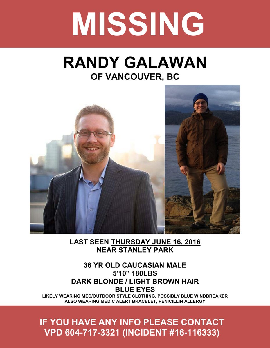 kylaepstein's tweet image. Randy Galawan, an amazing friend to so many, is missing. Please share/post widely #YVR @NEXTUPnetwork