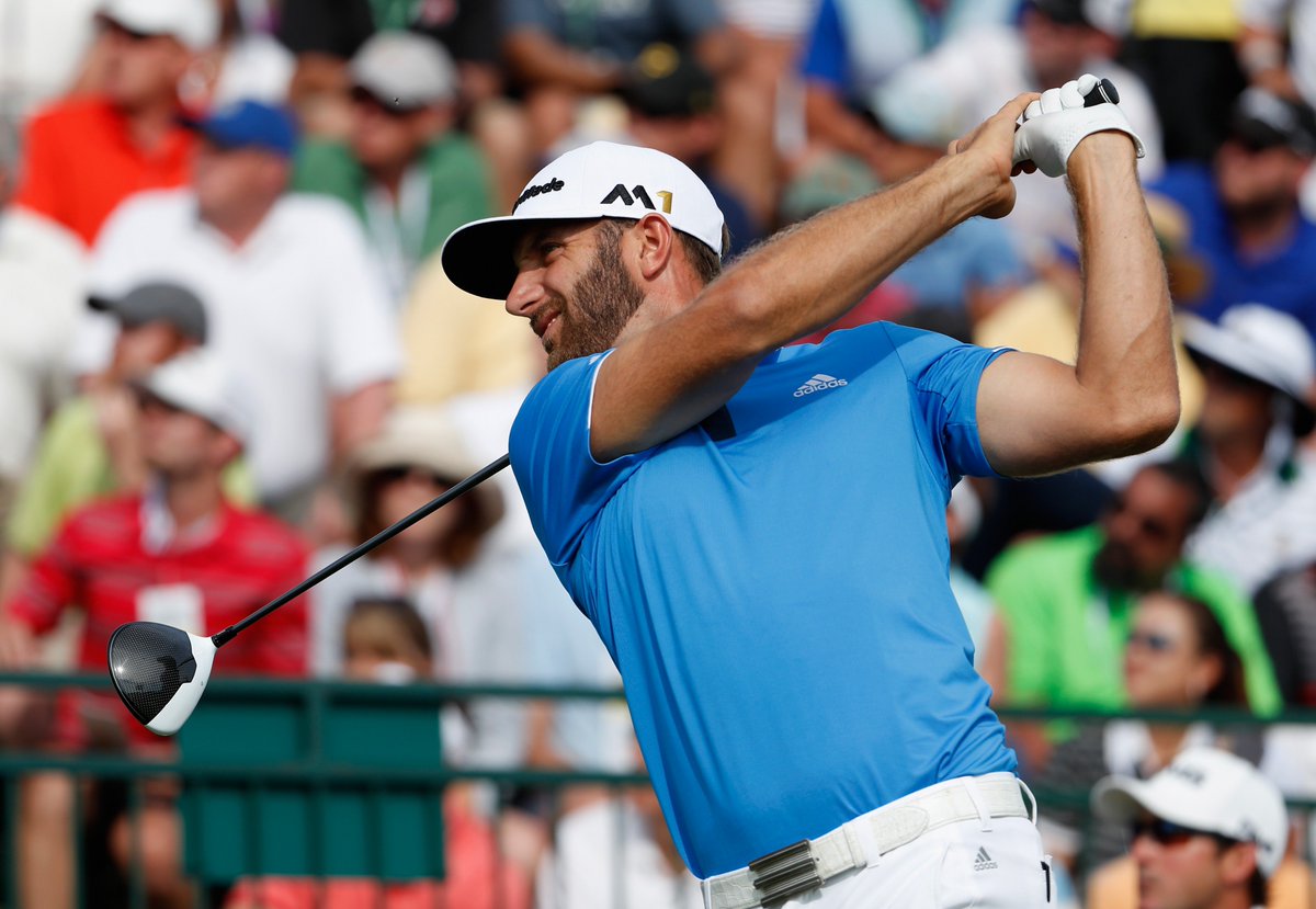PGATOUR's tweet image. Dustin Johnson's first shot of the day? 

378 yards down the fairway.

He's major ready.