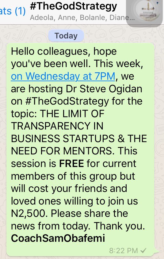 sobafemi's tweet photo. #TheGodStrategy episode IV has been announced. Are you in?

Call 08073610884 right away.

#WhatsAppSession #StartUp https://t.co/HlAWNRrQQC