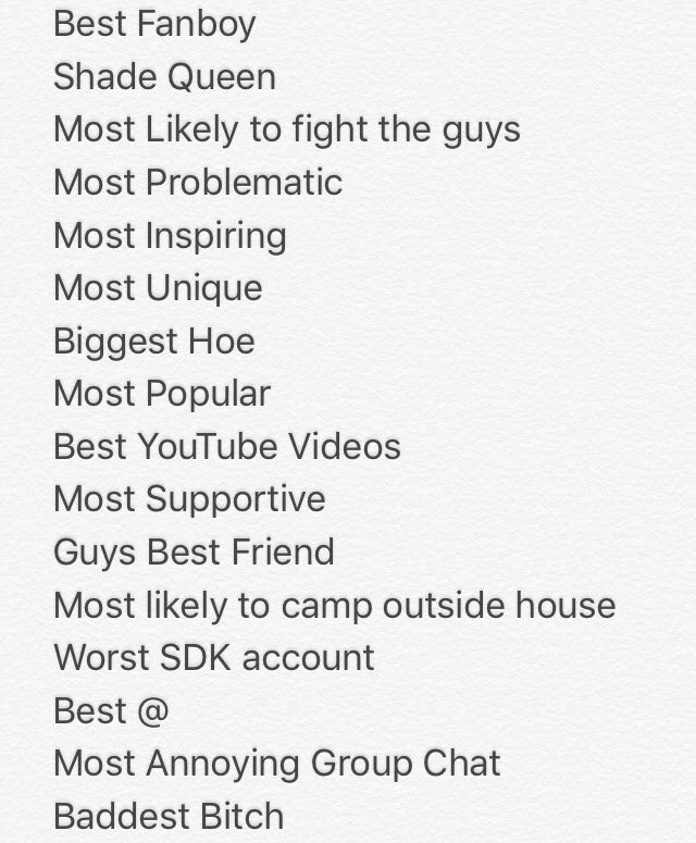 SDKFandomAward's tweet image. Here are the category&apos;s, DM or tweet your votes!