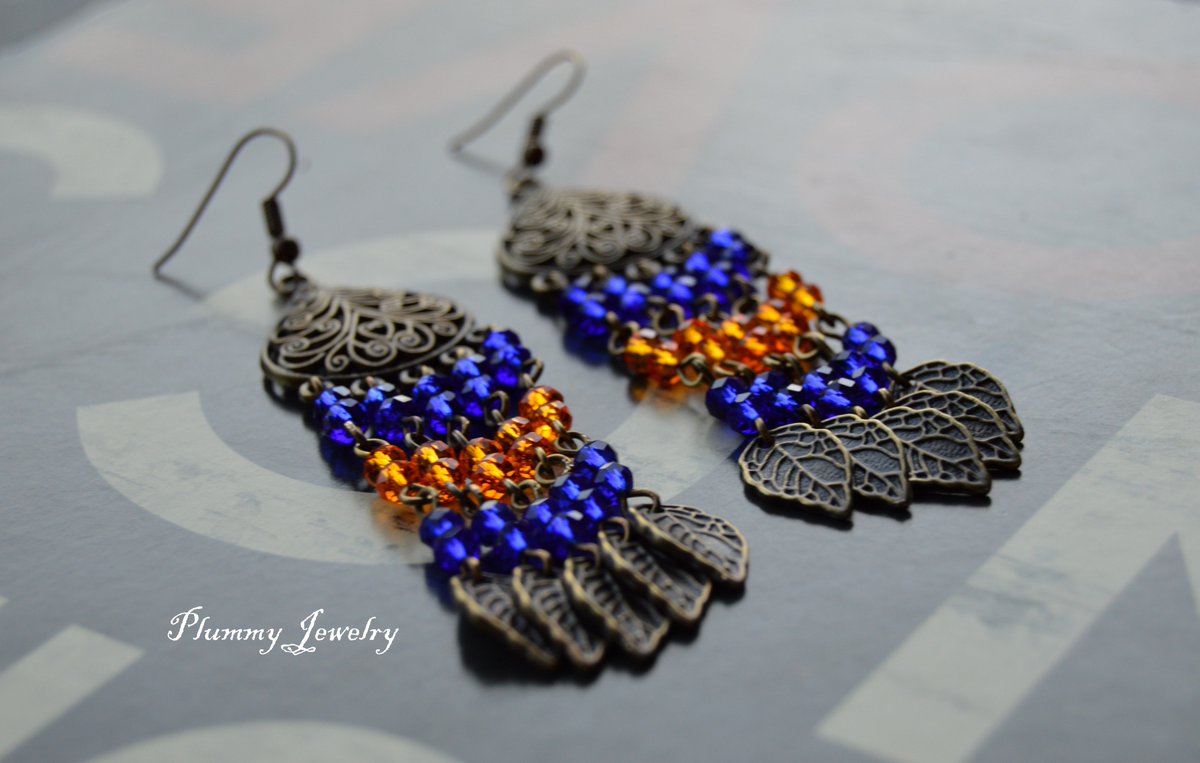 PlummyJewelry's tweet photo. #chandelierearrings #earrings #fashion #blue #orange #Indian  #trend #colors #etsymntt #etsy https://t.co/kY9buCMXPl https://t.co/VNkTS7i921