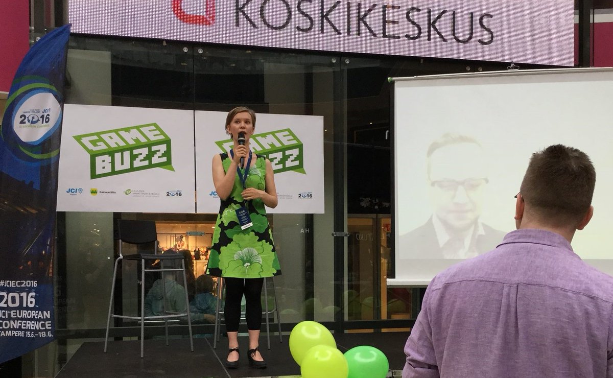 GameBuzz2016's tweet photo. Good buzz! Thank you for #gamebuzz opening @OP_Parviainen! photos by @SeGaBuESR #jcec2016 @Koskikeskus #jckajaani https://t.co/KaWuJkqLpS