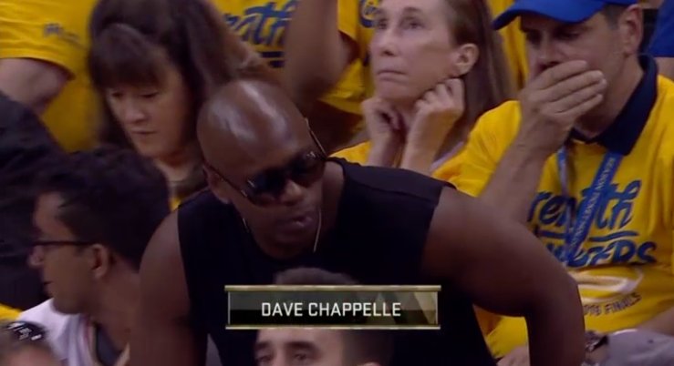 CBSSportsNBA's tweet photo. When you realized the most swole dude in the arena is Dave Chappelle. https://t.co/OMiA36CTR3