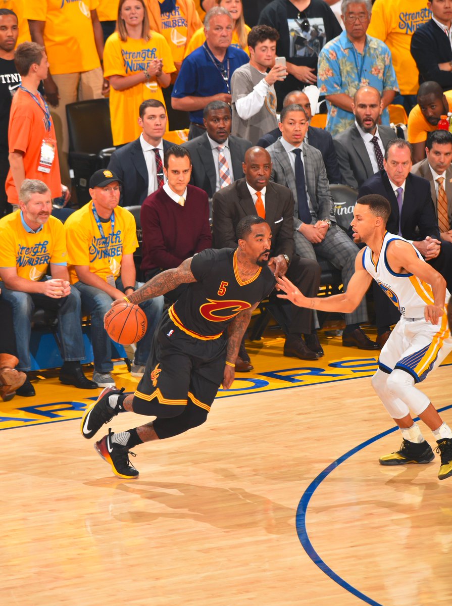 NBA's tweet photo. JR Smith with 8 points early in the 2nd. We're knotted up at 54 on ABC. #NBAFinals https://t.co/JrFzk2aOqm