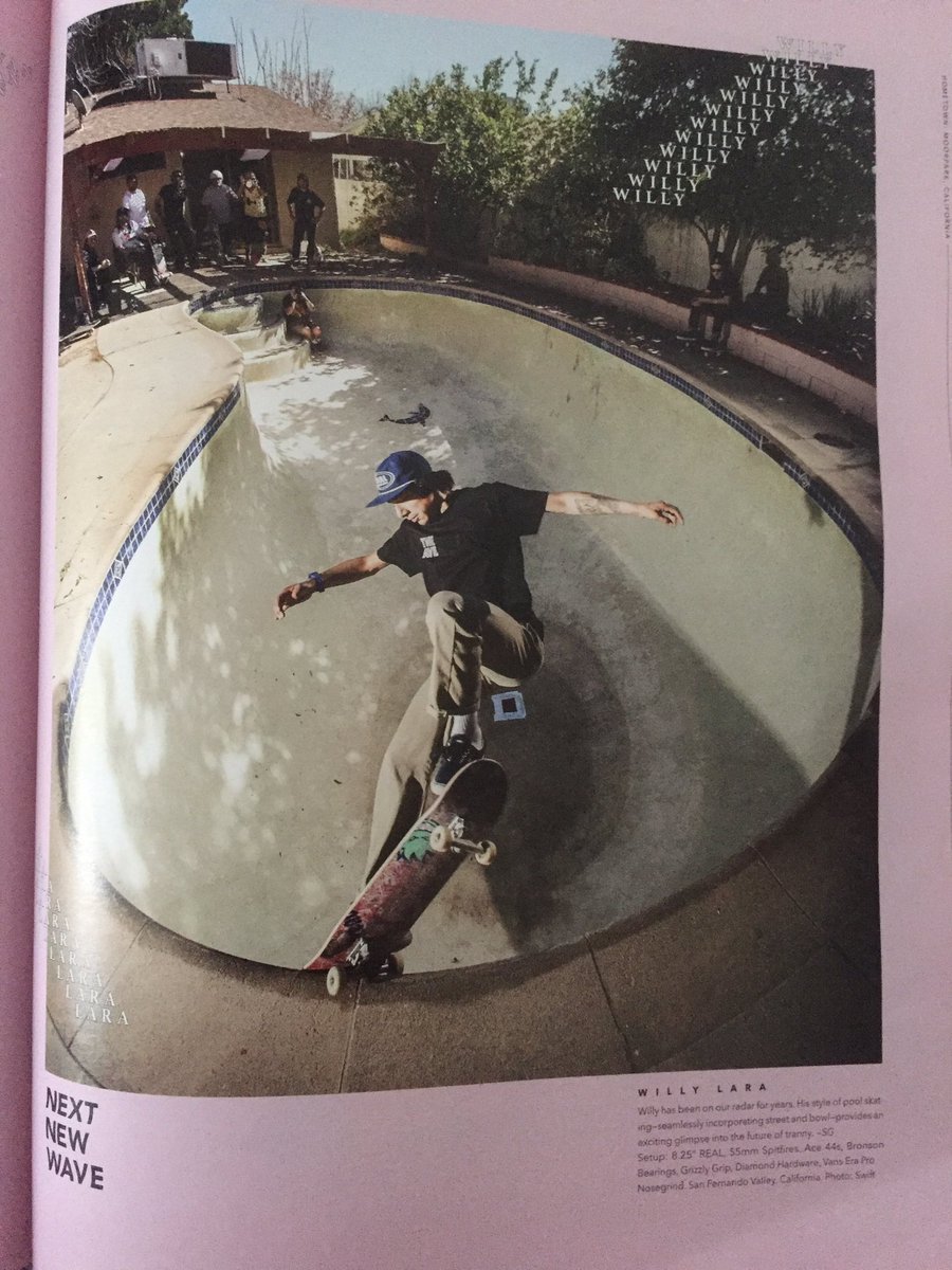 Willylara4's tweet photo. Go check out the newest @SkateboardMag hyped on my new ad #nextnewwave gotta put Moorpark on the spot https://t.co/sapEaIgc9B