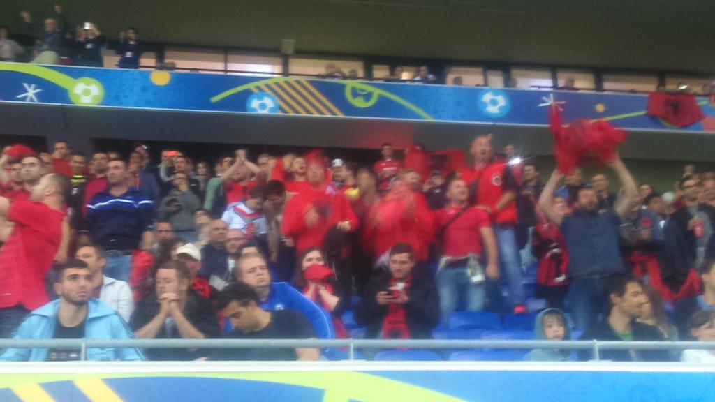 pjwoodgate's tweet photo. When your national team gets its first ever win in a major tournament #ROUALB #ROMALB #EURO2016 @pauloppe https://t.co/MfBhD9GZsb