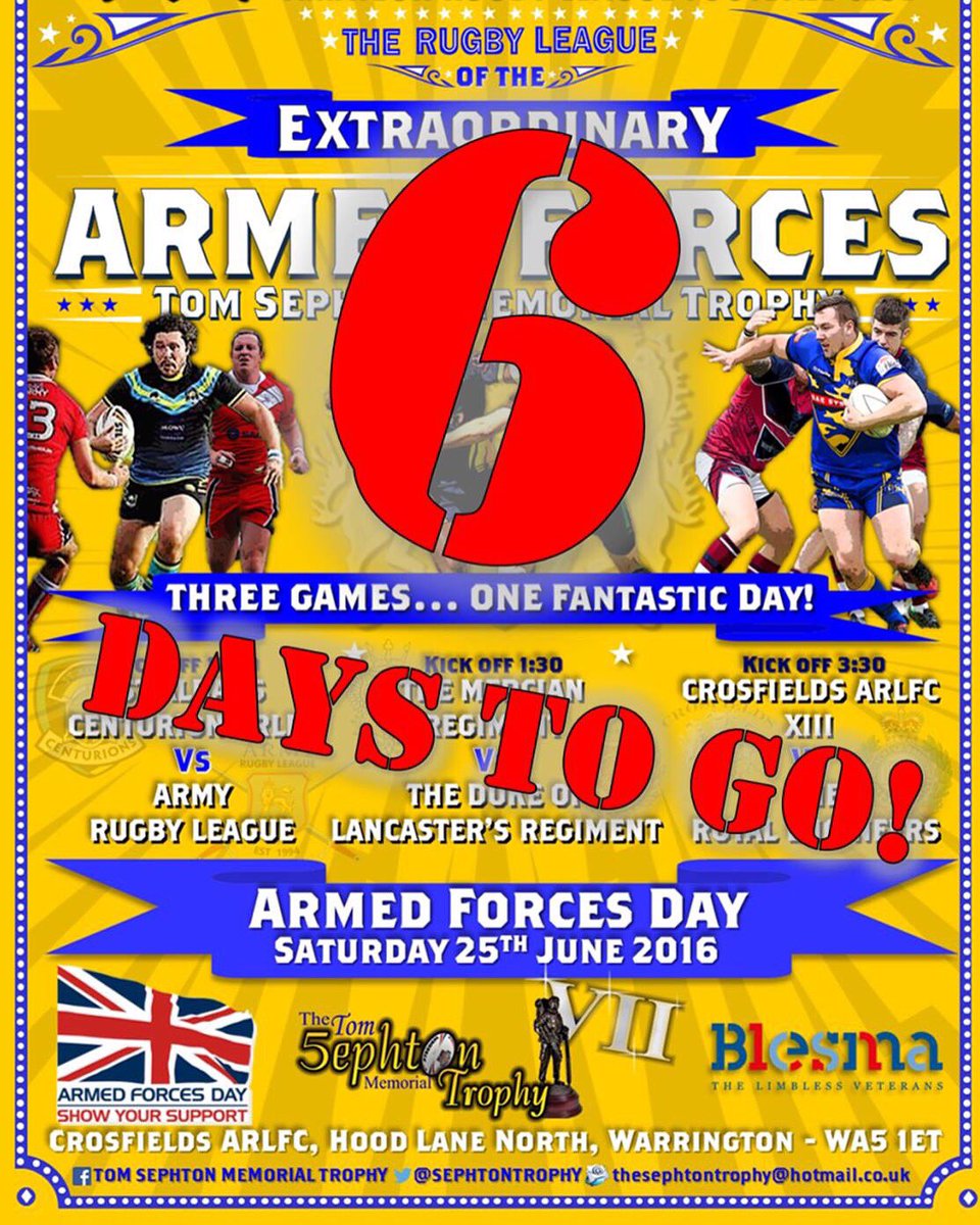 sephtontrophy's tweet photo. @hadfielddave1 plz RT and support our #ArmedForcesDay #rugbyleague event https://t.co/Efz8kh7ymV