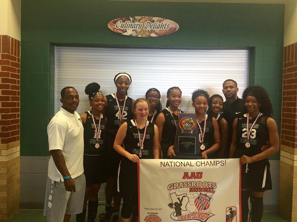 We are #TXUBlue your 2016 AAU National Grassroots 8th grade Champions #GirlsGotGame @passthaball @wcgbMedia